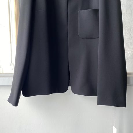 ゴーシュ　ストレッチブラック ノーカラージャケット