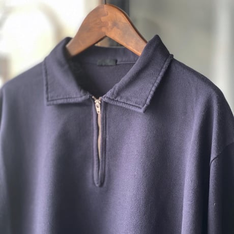 COMOLI  コットンシルクジャージ ハーフジップPO