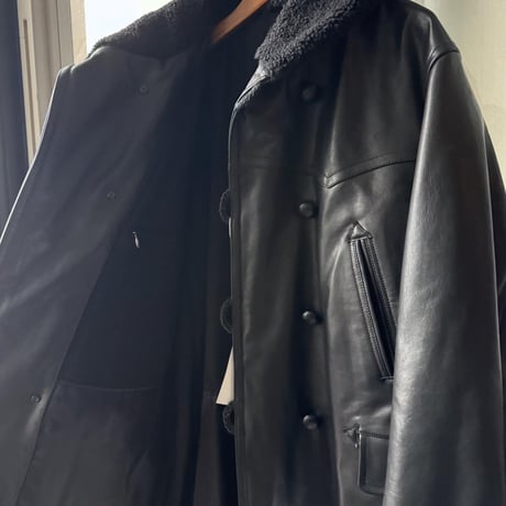 COMOLI　ラムレザー カナディアンコート