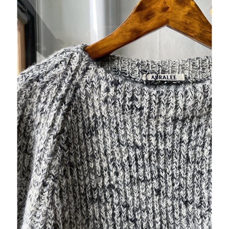 AURALEE  　WOOL BABY ALPACA MIX RIB KINT P/O  A22AP02BL