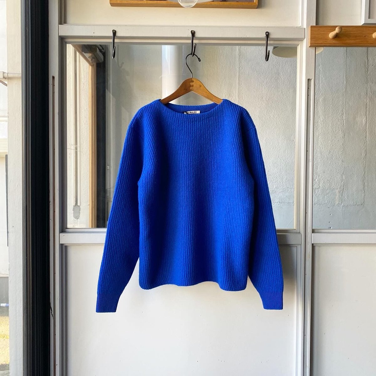 トップス AURALEE Milled French Merino Rib Knit AURALEE】 MILLED FRENCH MERINO RIB KNIT ZIP P/OTENSE WOOL