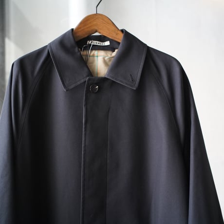 AURALEE  COTTON SILK GABADINE LONG SOUTIEN COLLAR COAT (Mens)
