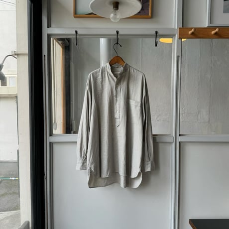 COMOLI　C/CA ストライプ プルオーバーシャツ