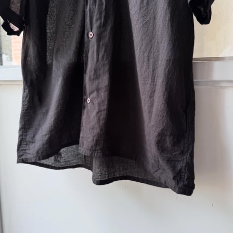 COMOLI　KHADIコットン 半袖オープンカラーシャツ