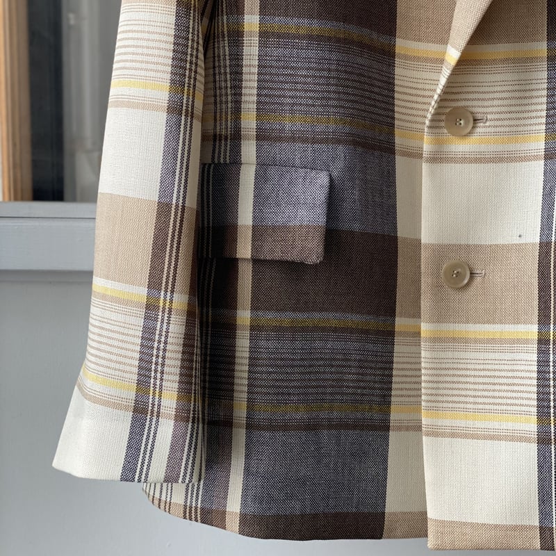 AURALEE HARD TWIST ORGANIC WOOL MESH CHECK JA