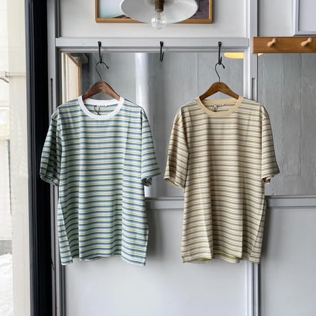 AURALEE　HARD TWIST COTTON BORDER  TEE