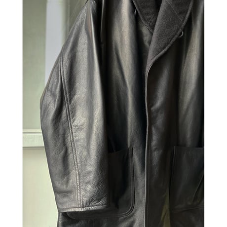 COMOLI   レザーショールカラーコート