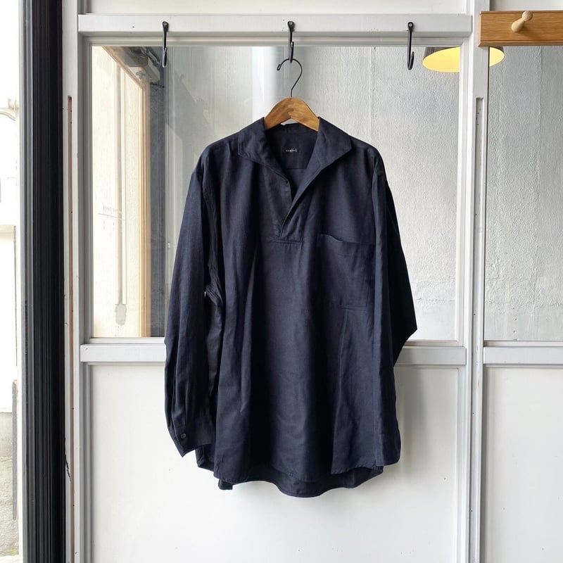 早期予約 COMOLI 21aw シルクネルシャツ サイズ2 FADE NAVY コモリ ...