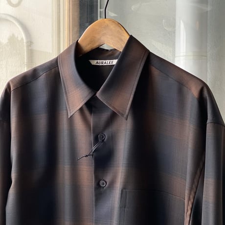 AURALEE　SUPER LIGHT WOOL CHECK SHIRTS
