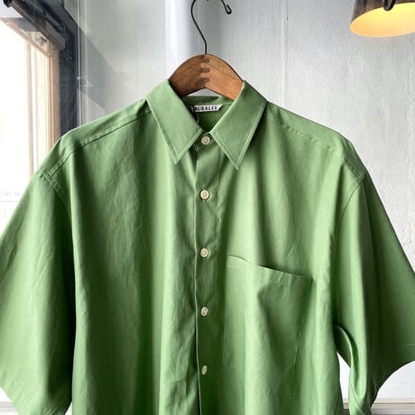 AURALEE 　 WASHED FINX TWILL BIG HALF SLEEVED SHIRT
