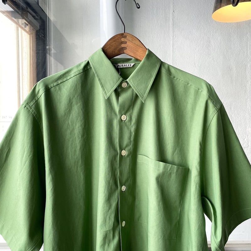 AURALEE WASHED FINX TWILL BIG HALF SLEEVED SH