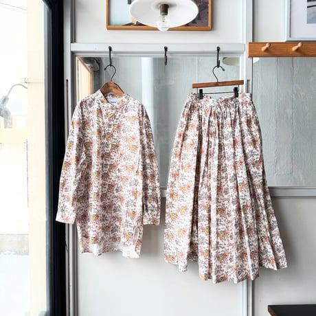 YAECA　[WOMENS] CANVAS DESIGN　ギャザースカート. (MINIATURE WONDERLAND)