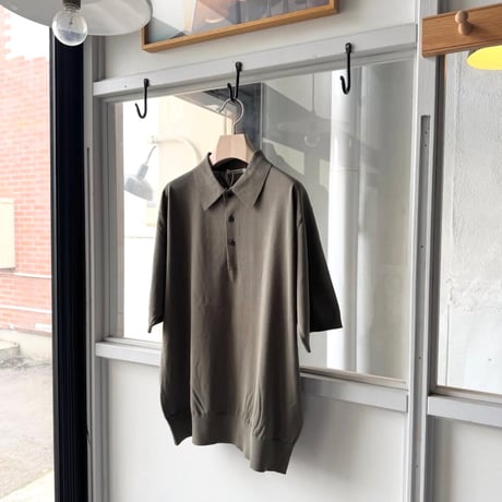 AURALEE　GIZA HIGH GAUGE KNIT POLO