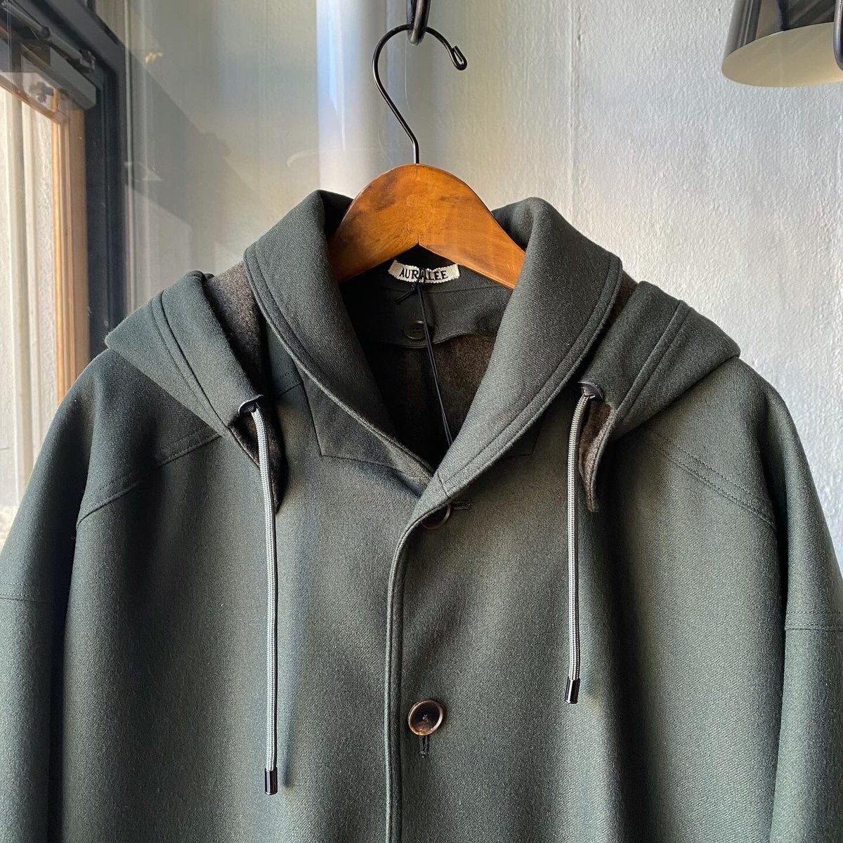 AURALEE LIGHT MELTON HOODED LINER COAT | Less AURALEE LIGHT MELTON HOODED LINER COAT | Less