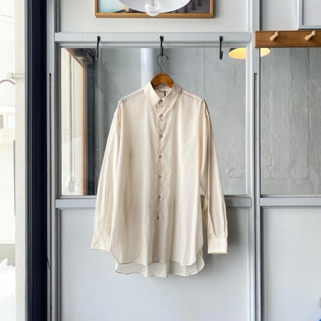 AURALEE　HARD TWIST FINX ORGANDY STRIPE SHIRT