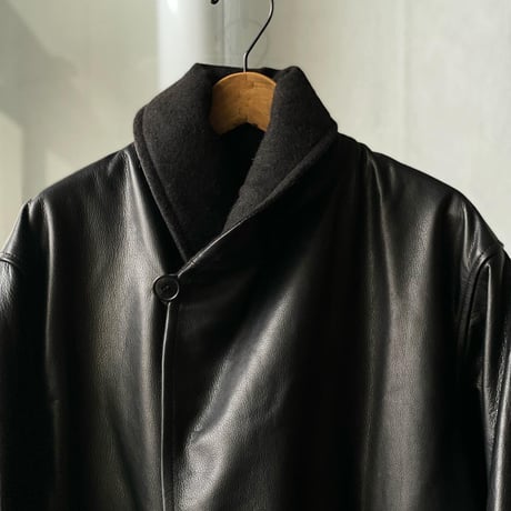 COMOLI   レザーショールカラーコート