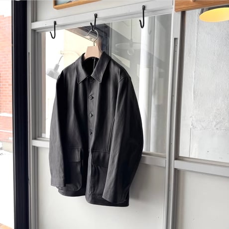 AURALEE　TEXTURED LAMB LEATHER BLOUSON