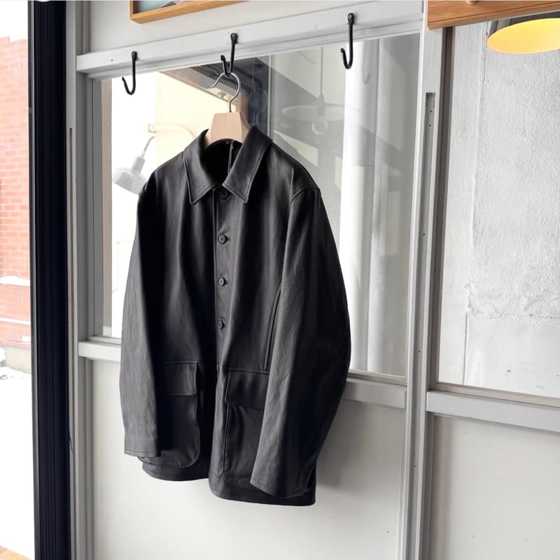 AURALEE TEXTURED LAMB LEATHER BLOUSON | Less H