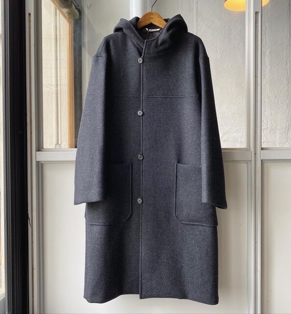 AURALEE LIGHT MELTON HOODED COAT A20AC03LM (wo AURALEE LIGHT MELTON HOODED COAT A20AC03LM (wo