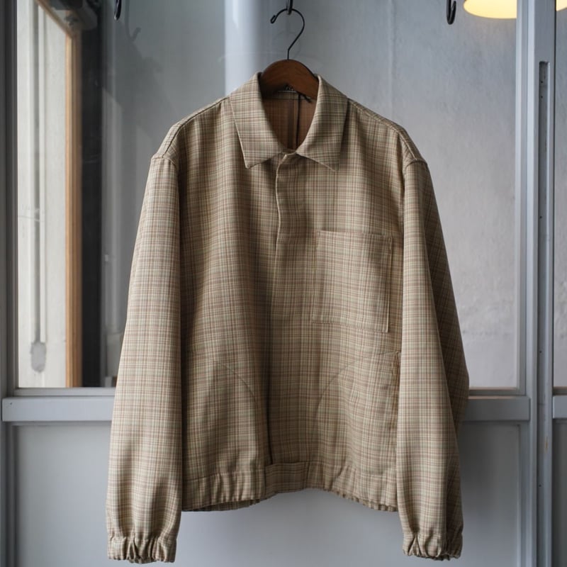 AURALEE、HARD TWIST WOOL CHECK BLOUZON着丈72㎝