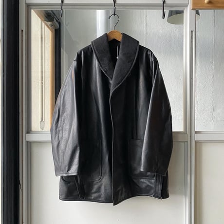 COMOLI   レザーショールカラーコート