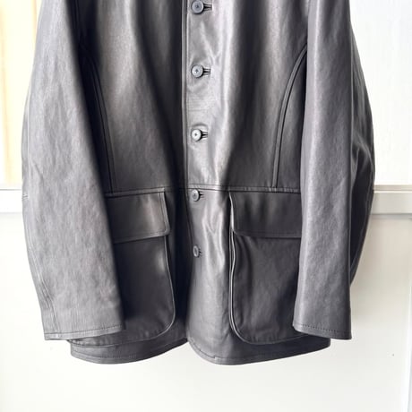 AURALEE　TEXTURED LAMB LEATHER BLOUSON