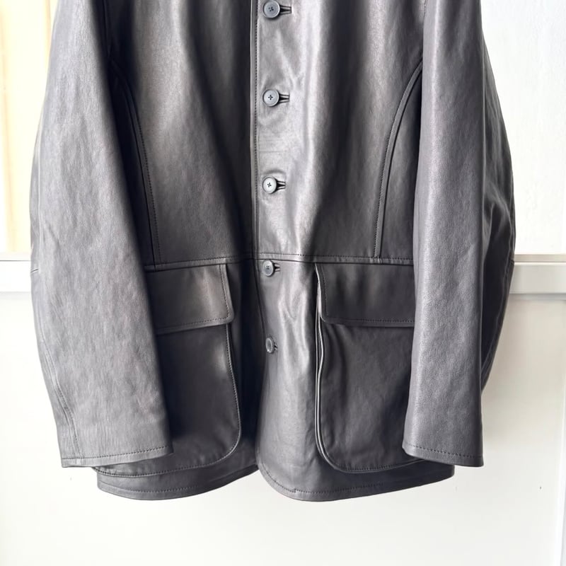 AURALEE TEXTURED LAMB LEATHER BLOUSON | Less H