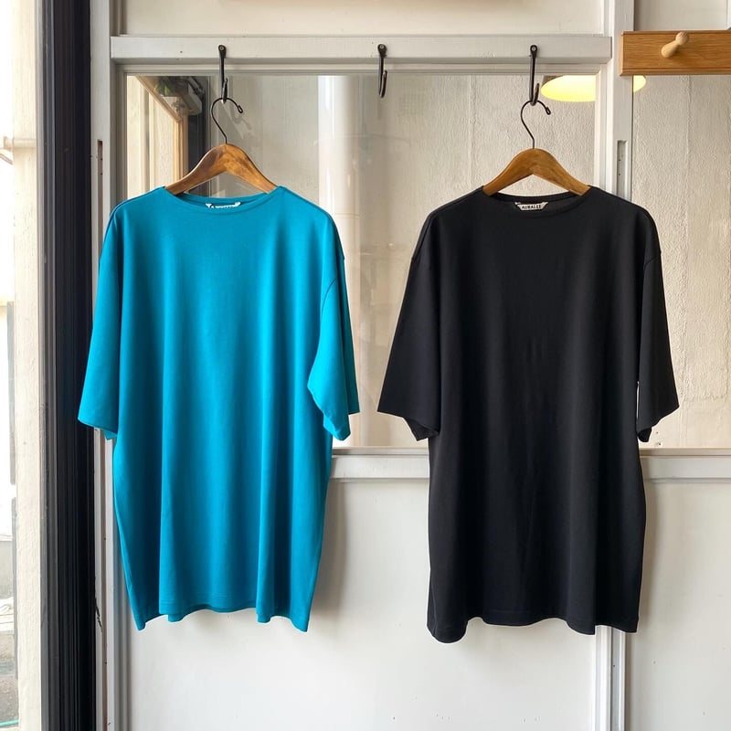 AURALEE LUSTER PLAITING NARROW BOAT NECK TEE |
