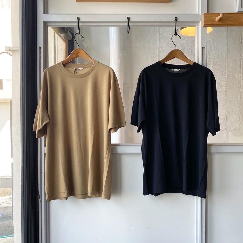 トップス AURALEE 22SS SUPER SOFT WOOL JERSEY TEE Auralee Super Soft Wool Jersey Tee Light Pink – Très Bien