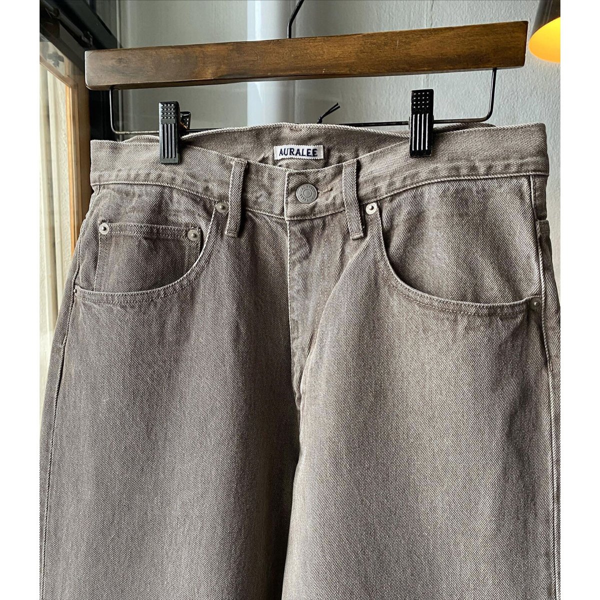 パンツ AURALEE HARD TWIST FADED BROWN DENIM AURALEE HARD TWIST FADED BROWN DENIM WIDE PANT