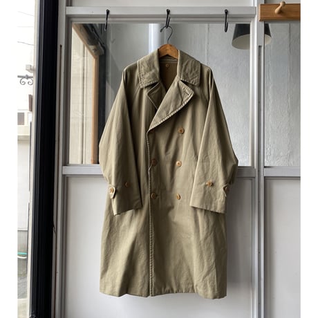COMOLI  コットンギャバ ダブルブレステッドコート