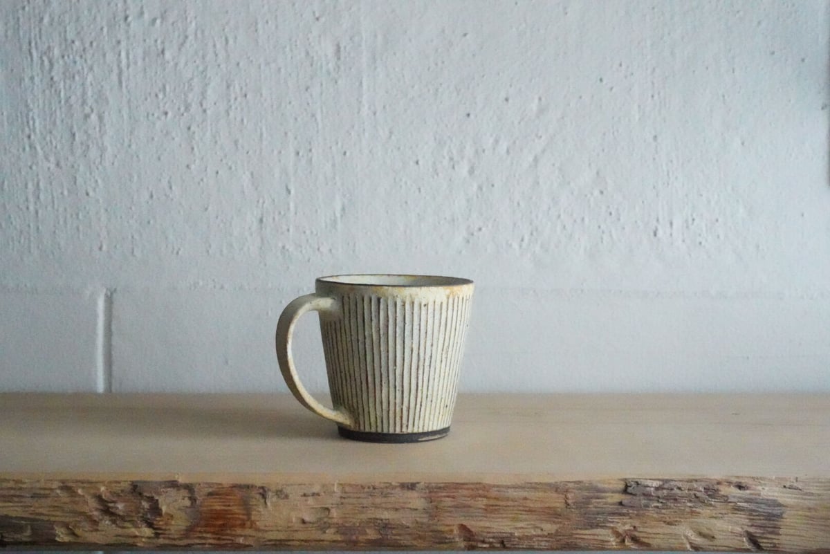 額賀章夫　陶器　フリーカップ 額賀章夫 プリーツワーク マグカップ 大 | Less Higashikawa