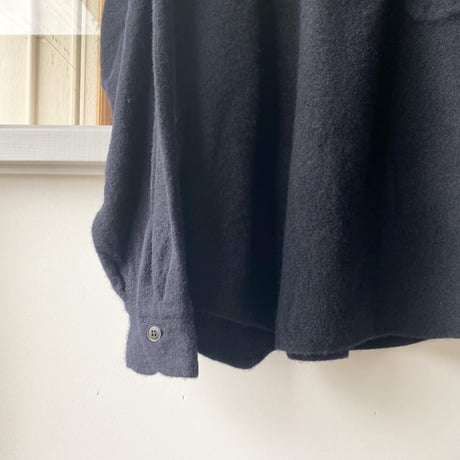 COMOLI　縮絨ウール ハーフジップシャツ