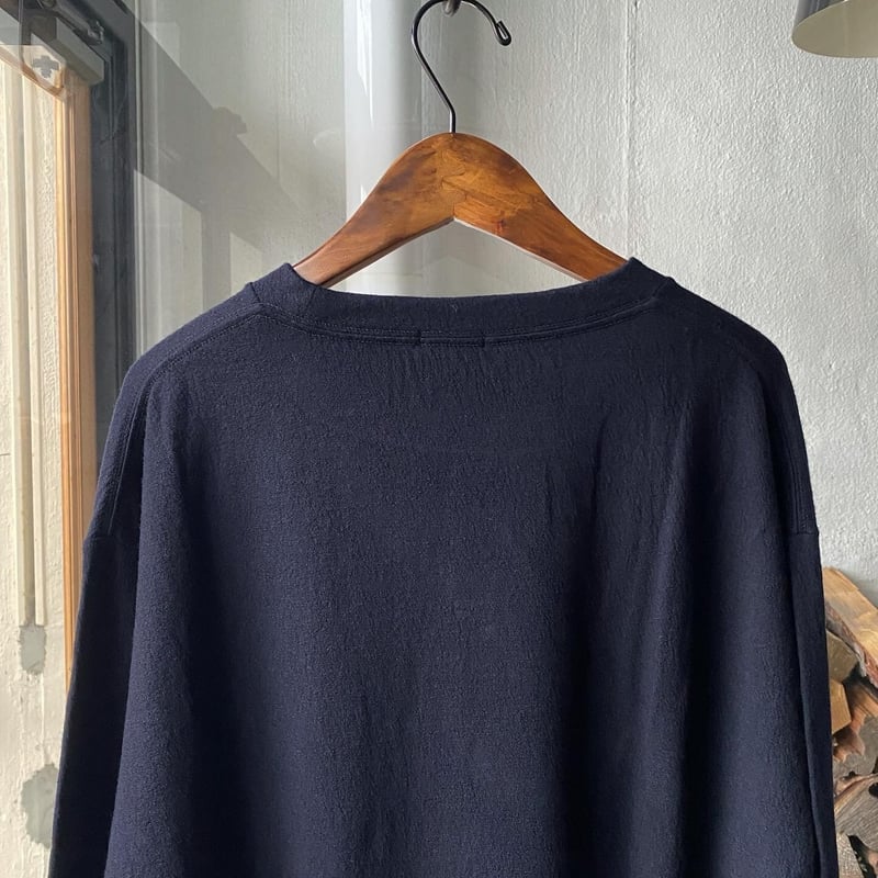 春のコレクション 20AW COMOLI ウール天竺長袖クルー ネイビー NAVY