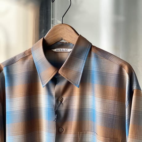 AURALEE　SUPER LIGHT WOOL CHECK SHIRTS