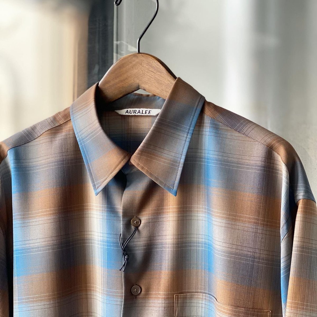AURALEE SUPER LIGHT WOOL CHECK SHIRTS | Less H AURALEE SUPER LIGHT WOOL CHECK SHIRTS | Less H
