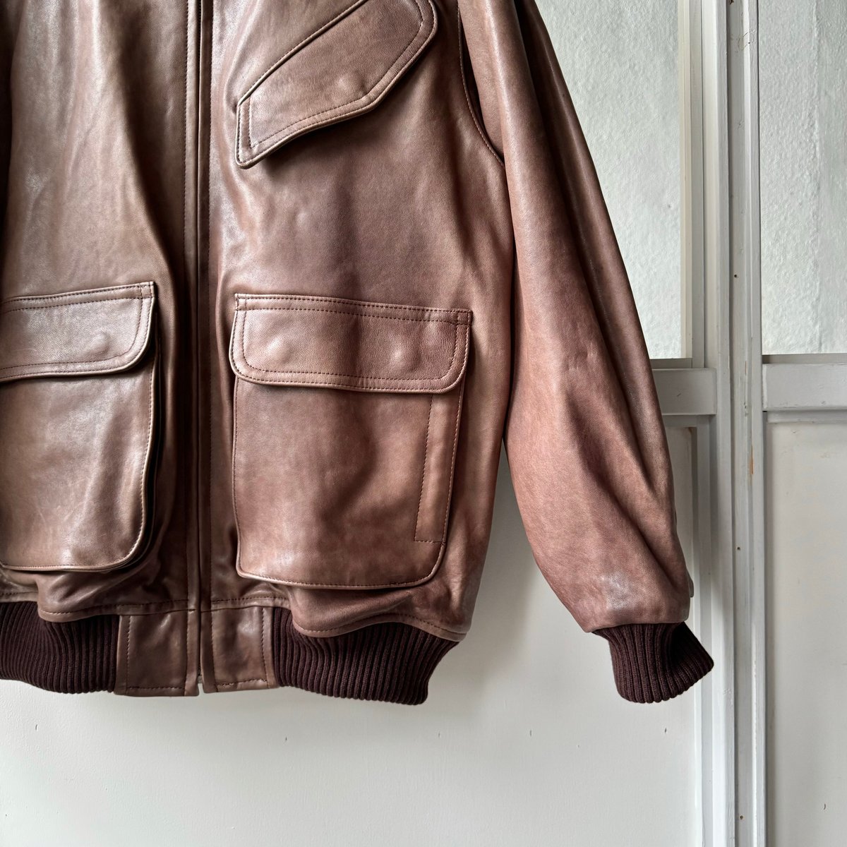 AURALEE HEAVY LAMB LEATHER ZIP BLOUSON | Less AURALEE HEAVY LAMB LEATHER ZIP BLOUSON | Less