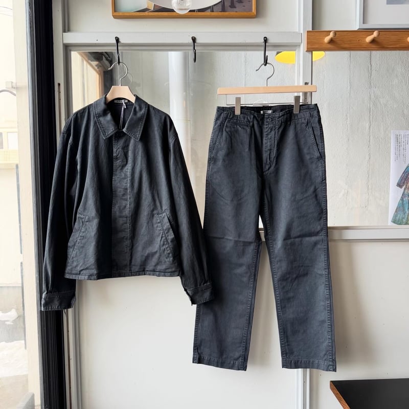AURALEE GARMENT-DYED FINX LIGHT CHINO PANTS | L