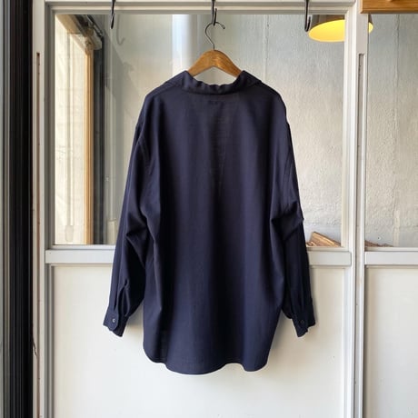 COMOLI   ウールビエラ スキッパーシャツ