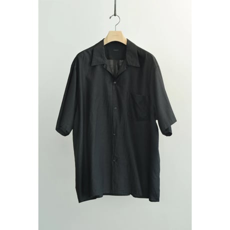 COMOLI　ウールシルク 半袖オープンカラーシャツ