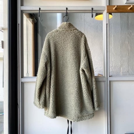 ssstein      WOOL BOA ZIP LONG JACKET  - ST.418