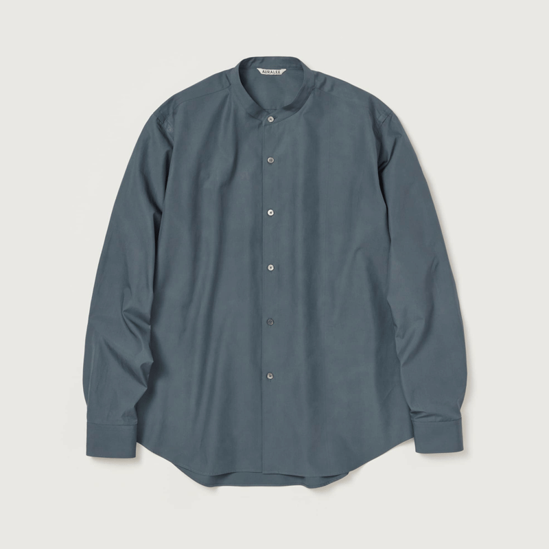 AURALEE HIGH COUNT FINX OX STAND COLLAR SHIRT | AURALEE HIGH COUNT FINX OX STAND COLLAR SHIRT |