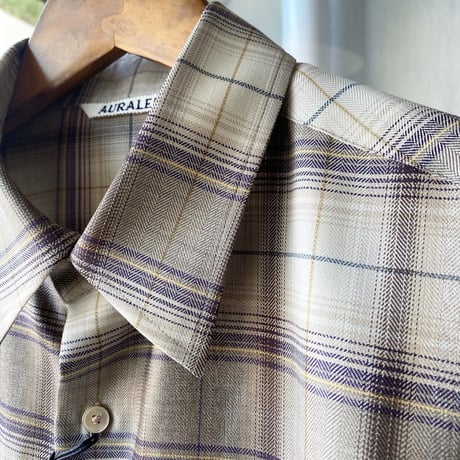 AURALEE 　SUPER LIGHT WOOL CHECK SHIRTS