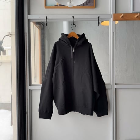ssstein　  COTTON DOUBLE KNIT TUCKED ZIP HOODY