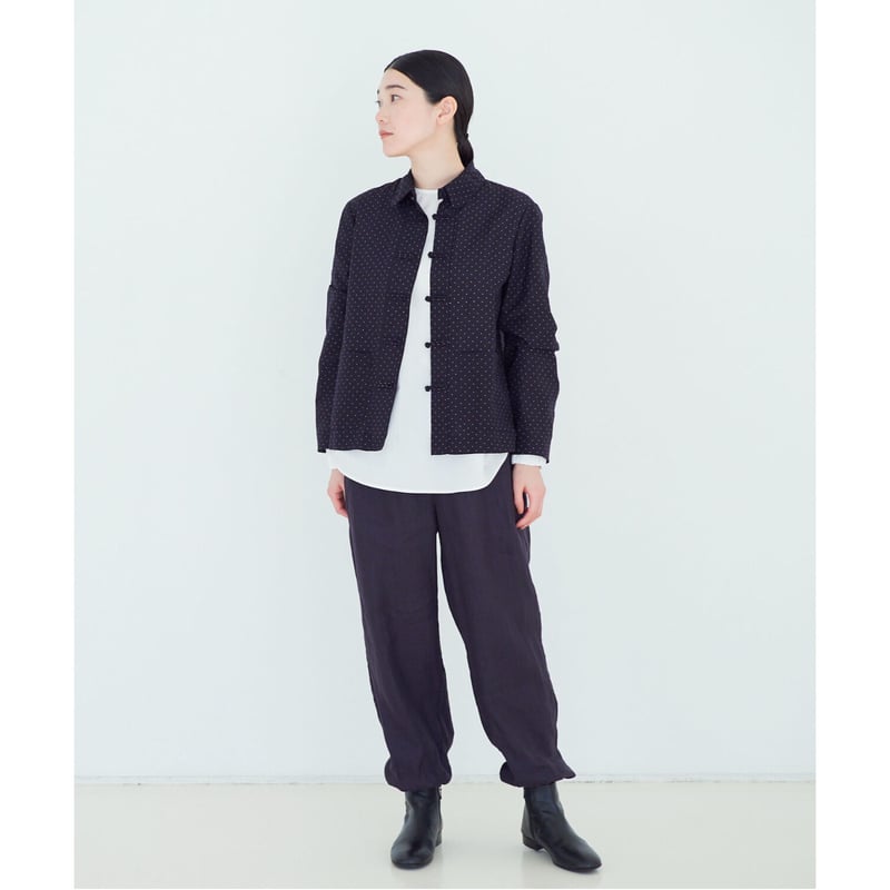 fruits of life リネンジョガーパンツ / 黒茶色(ブラウン