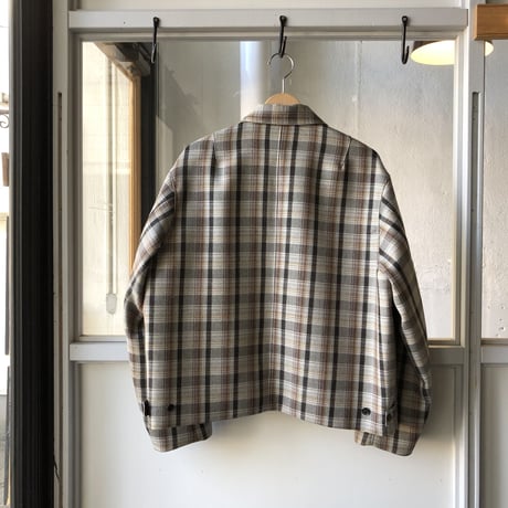AURALEE  DOUBLE FACE CHECK ZIP BLOUSON (Mens)