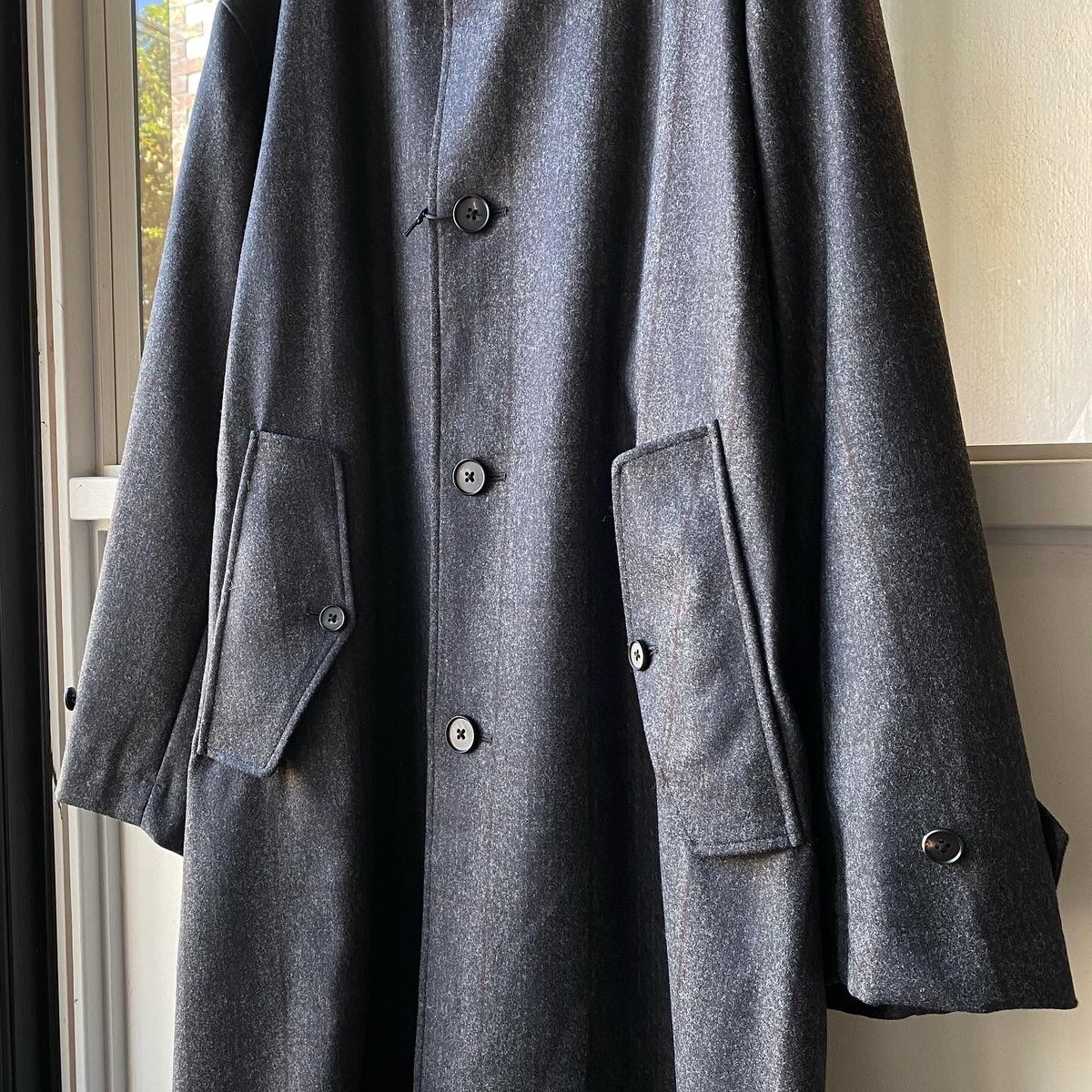 stein INVERTED PLEATS BALMACAAN COAT - ST.400