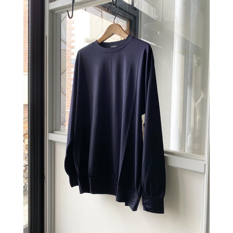 COMOLI 21AW サマーウール長袖クルー NAVY 2