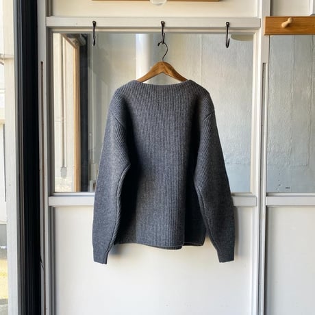 AURALEE　MILLED FRENCH MERINO RIB KNIT BOAT NECK P/O