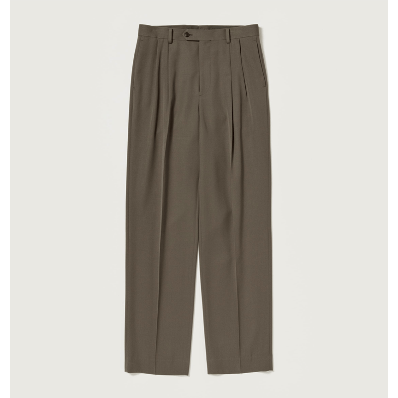 AURALEE LIGHT WOOL MAX GABARDINE TWO-TUCK SLACK